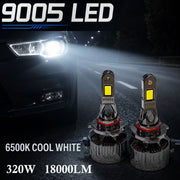 Auto Pearl 9005-6500K 320W (160W Each), 18000LM LED Headlight Bulb with rear cooling Fan for Car (Cool White Light LED Headlight Bulb)