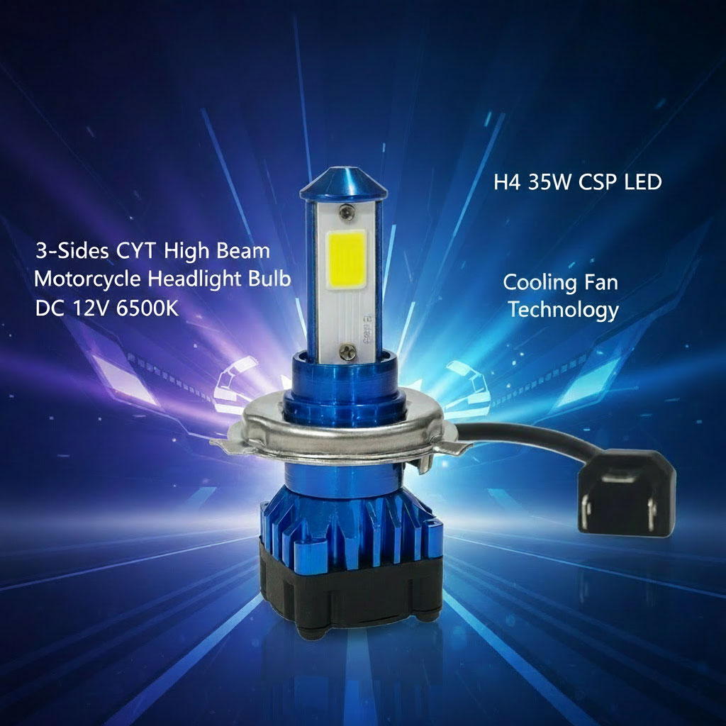 Auto Pearl Durable H4 3200LM CSP LED Hi / Lo Beam LED Motorcycle Headlight Bulb DC 12V-35W with cooling fan compatible with Standard 350 (Pack of 1)