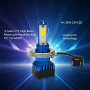 Auto Pearl Durable H4 3200LM CSP LED Hi / Lo Beam LED Motorcycle Headlight Bulb DC 12V-35W with cooling fan compatible with Standard 350 (Pack of 1)