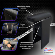Auto Pearl Premium Car Armrest with Storage Box, High-Density Foam, Nappa Leatherette Black with double Stitching, No Obstruction to Rear Window Buttons, for Grand-i10-NIOS-2024