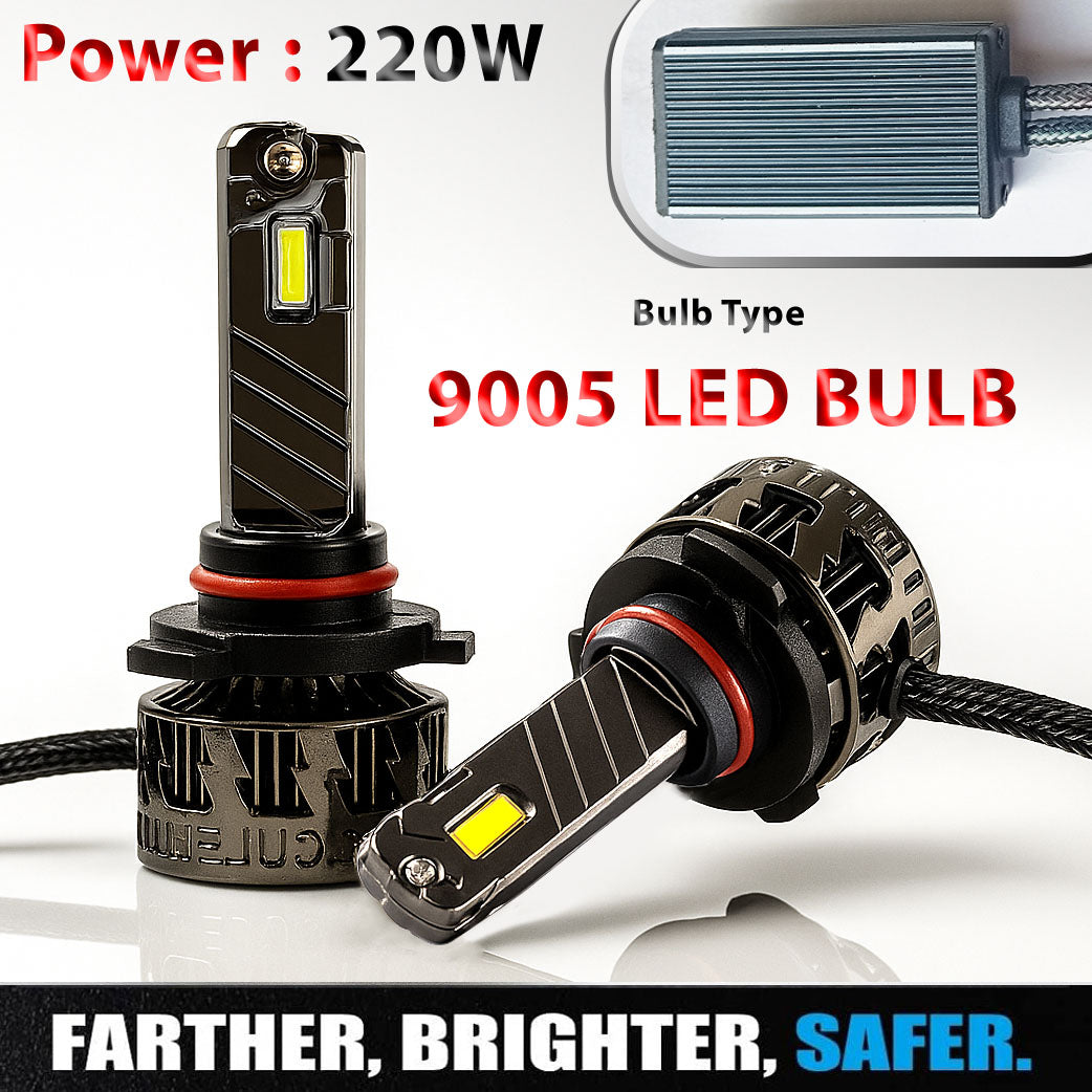 Auto Pearl 9005/HB3 LED Headlight Bulb for Car 220W 14000LM 6000K (White Light LED Headlight Bulb) compatible with All Car (Pack of 2)