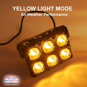 Auto Pearl Motorcycle 6-Lens Driving Lights Flasher Yellow, White with Red-Blue Led light, 30W, 12-80V Auxiliary Lights Compatible with All Bike