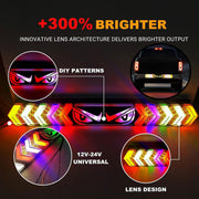 Auto Pearl Light Bar with Eyes Decal, Adjustable Turn Signal/Brake/Running Light (Pack of 1)