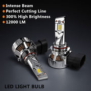 Auto Pearl 9012 LED Headlight Bulbs for Car – 120W, 12000LM, 6000K Cool White, Super Bright with Turbo Cooling Fan, compatible with All Car (Pack of 2)