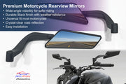 Auto Pearl Motorcycle Mirrors Set Adjustable Rotating Rear View Mirror Stealth Wind Wing Side Mirrors (Pack of 2)