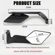 Motorcycle Black Flip Mirrors Set Adjustable Rotating Rear View Mirror Stealth Wind Wing Side for All Bike (Pack of 2)