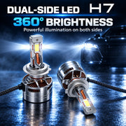 Auto Pearl H7-6500K 480W (240W Each), 36000LM LED Headlight Bulb with rear cooling Fan for Car (Cool White Light LED Headlight Bulb)