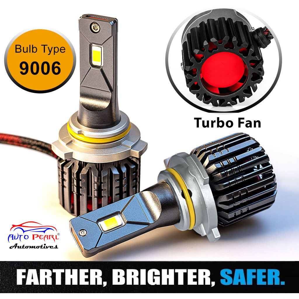 Auto Pearl 9006/HB4 LED Headlight Bulb for Car 100W 12000LM 6000K (White Light LED Headlight Bulb) compatible with All Car (Pack of 2)