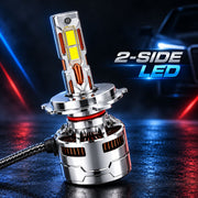 Auto Pearl H4-6500K 480W (240W Each), 36000LM LED Headlight Bulb with rear cooling Fan for Car (Cool White Light LED Headlight Bulb)