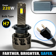 Auto Pearl H7 LED Headlight Bulb for Car 220W 14000LM 6000K (White Light LED Headlight Bulb) compatible with All Car (Pack of 2)