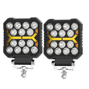 Auto Pearl 4 inch Square 14Led Auxiliary 12V-30W, Amber DRL Spot Light, White and Yellow Color, Off Road Light compatible with All Bike and Car (Pack of 2)