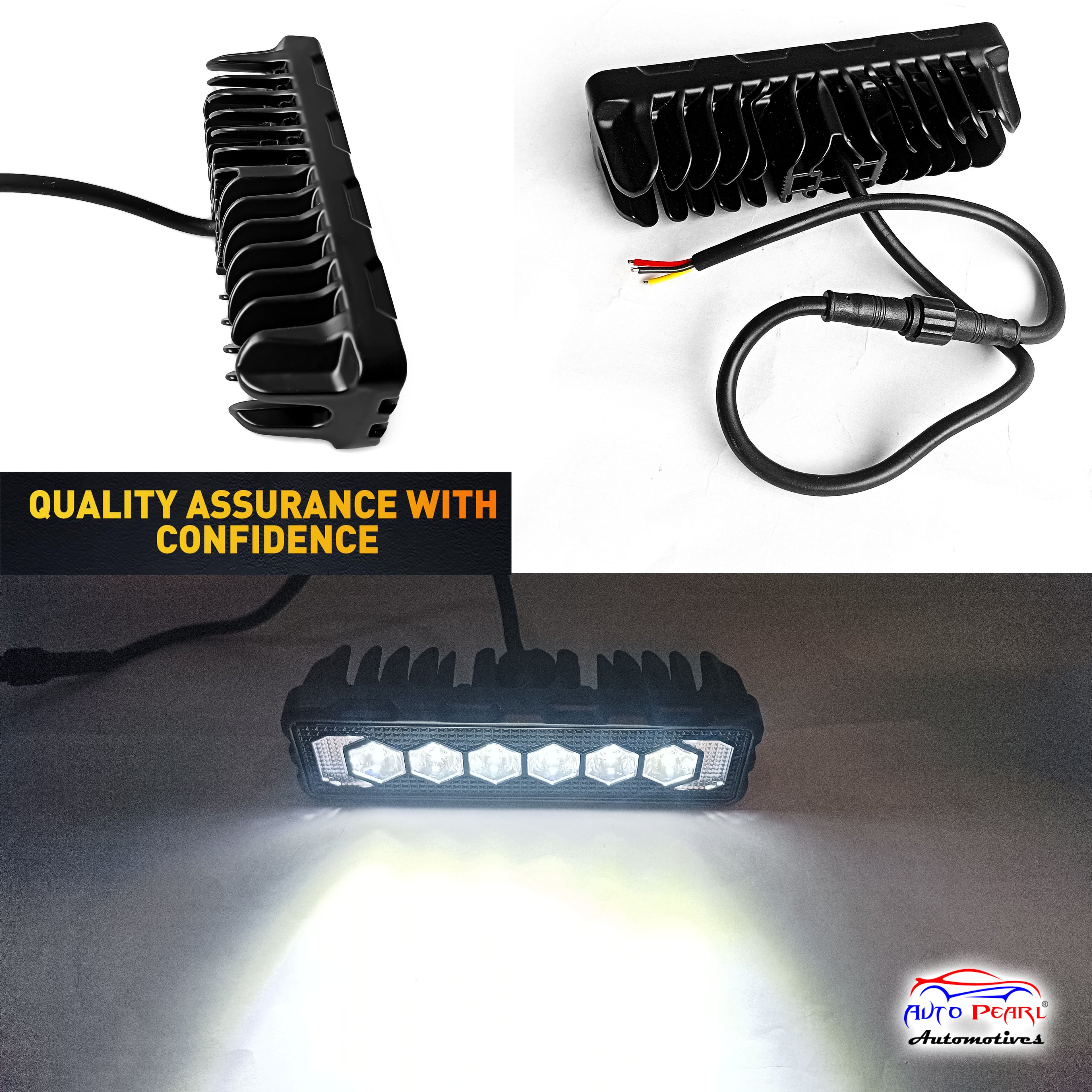 Auto Pearl 6 Inch 12V-30W, Auxiliary 20Led Light Bar White, White Foglight Work Spot Lights compatible with All Bike and Car (Pack of 2)