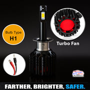 Auto Pearl H1 LED Headlight Bulb for Car 100W 12000LM 6000K (White Light LED Headlight Bulb) compatible with All Car (Pack of 2)