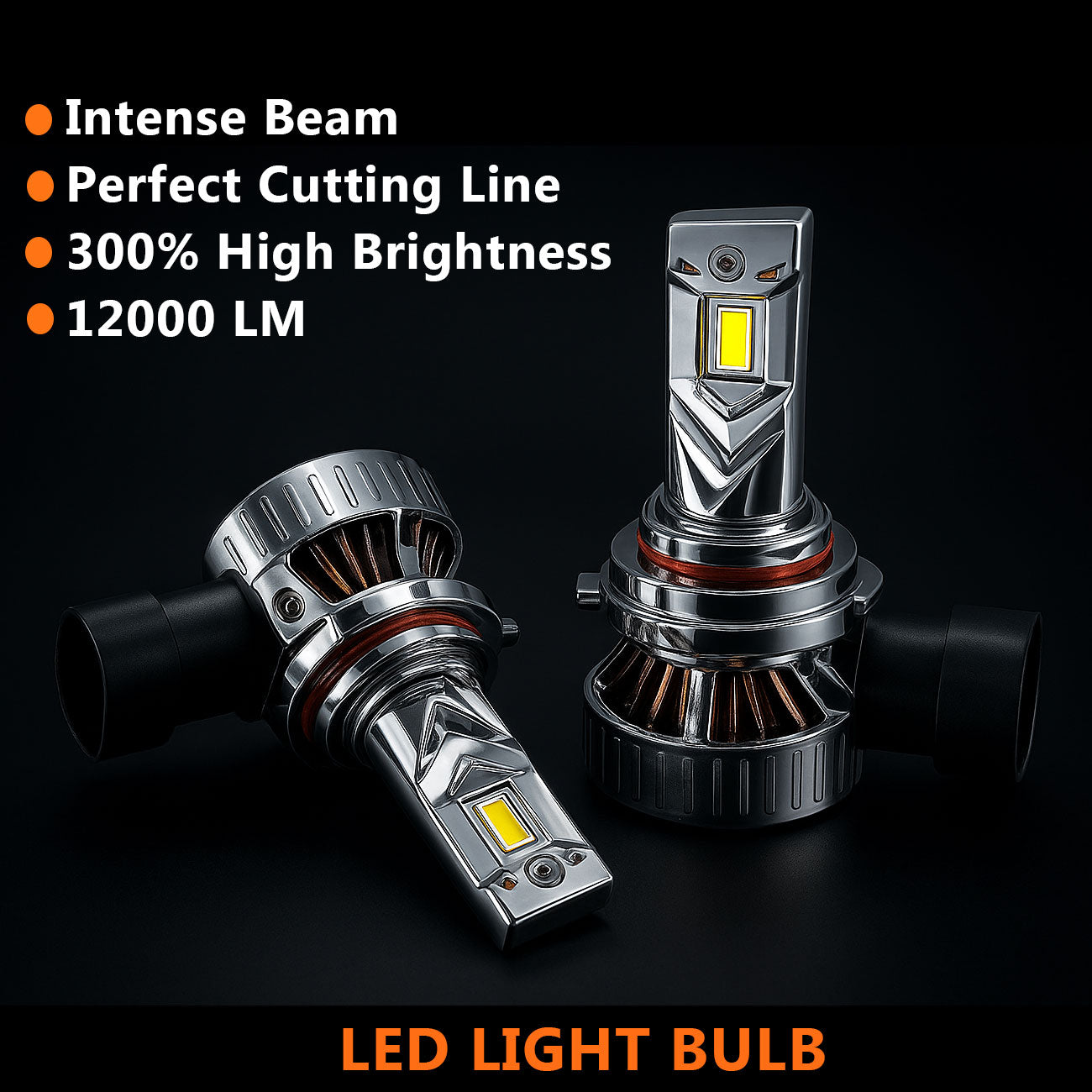 Auto Pearl 9005 LED Headlight Bulbs for Car – 120W, 12000LM, 6000K Cool White, Super Bright with Turbo Cooling Fan, compatible with All Car (Pack of 2)