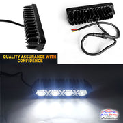 Auto Pearl 6 Inch Auxiliary 16Led Light Bar White, Yellow and Yellow Blinking Mode, Work Spot Lights compatible with All Bike and Car(Pack of 2)