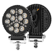 Auto Pearl 4 inch Round 12-Led Auxiliary 12V-30W, Amber DRL Spot Light, White and Yellow Color, Off Road Light compatible with All Bike and Car (Pack of 2)