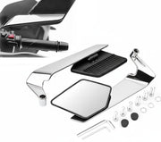 Motorcycle SilverFlip Mirrors Set Adjustable Rotating Rear View Mirror Stealth Wind Wing Side for All Bike (Pack of 2)