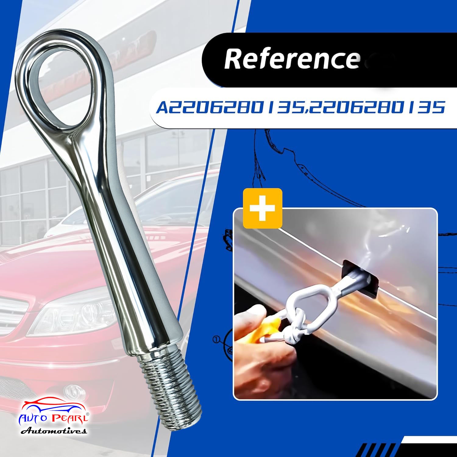 Auto Pearl Trailer Ring Eye, Front Bumper Towing Hook Forged Steel Tow Eye Ring Hook, Hitch Tow Ring Hook compatible with All Car Vibe (Pack of 1)