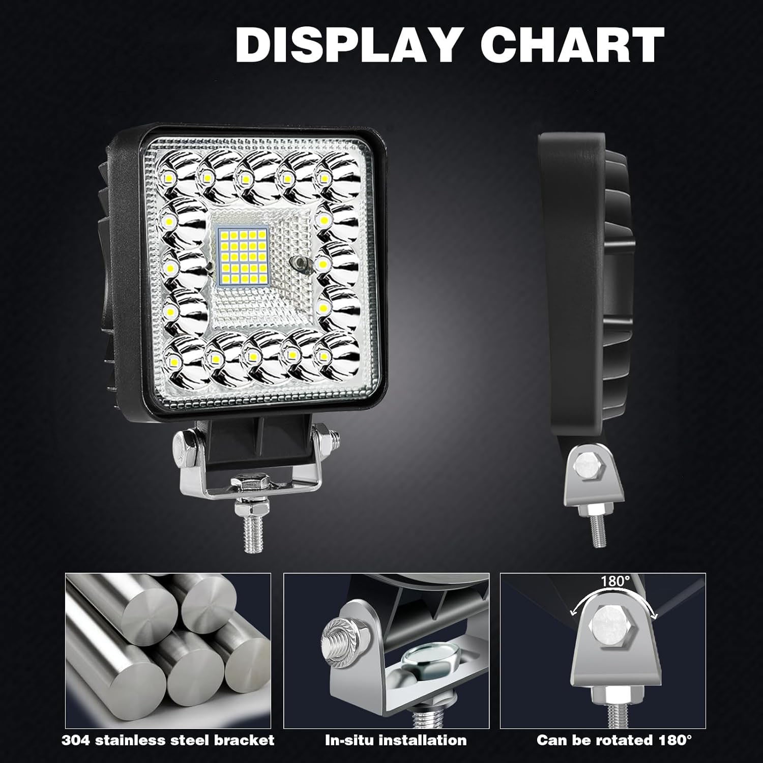 Auto Pearl Front fog lights 4Inch 41LED 12V-16W Work Light Headlight Motorcycle Driving Fog Lamp Spotlight compatible with All Bikes and Cars