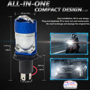 Auto Pearl H4 LED Projector Lens Motorcycle Headlight Bulbs 12V-55W  Bulb H4 CSP Chip High/Low Beam, Canbus Turbo, 6500K White and Red Light compatible with All Bike (Pack of 1)