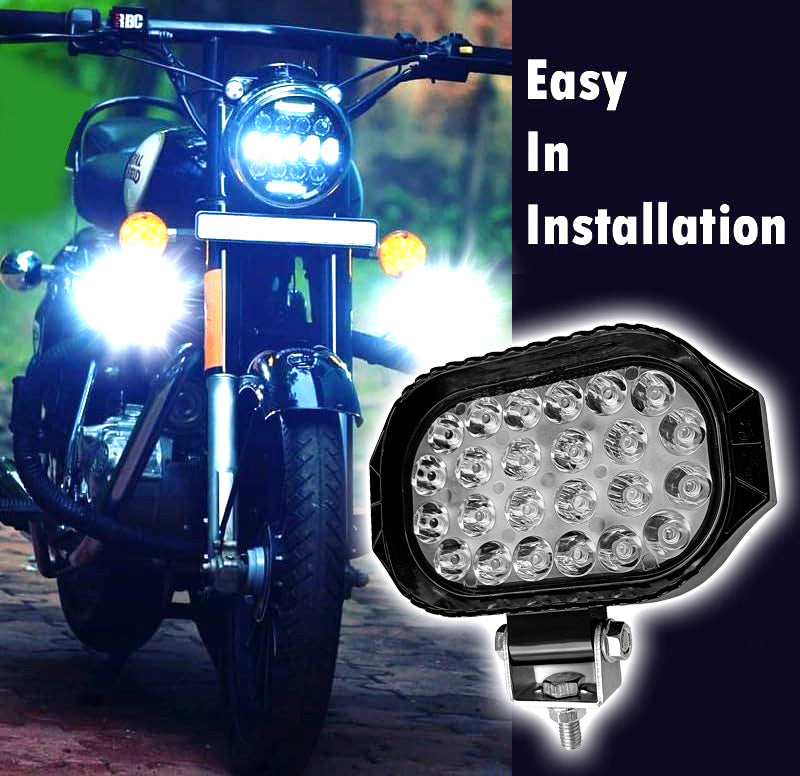 Auto Pearl Auxiliary light 24 LED Hi-Lo Ultra Bright White light 12V-45W, Driving Spot Work Lights | High Brightness Driving Lamp, Work Spot Lights compatible with All Bike and Car (Pack of 2)