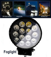Auto Pearl 14LED Round White Fog light Flashing Light, 12V-30W, Work Spot Lights compatible with All Bike and Car