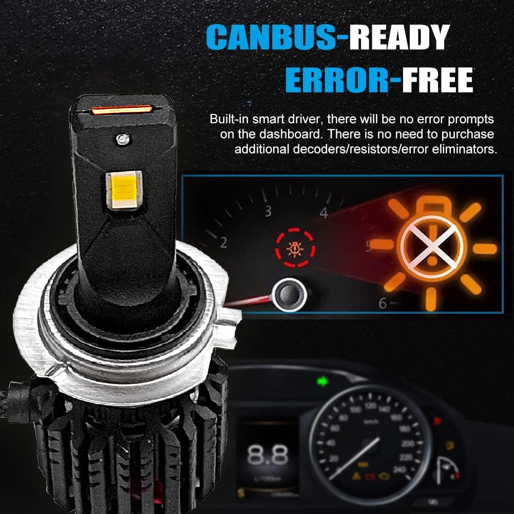 Auto Pearl H7 LED Headlight Bulb for Car 100W 12000LM 6000K (White Light LED Headlight Bulb) compatible with All Car (Pack of 2)