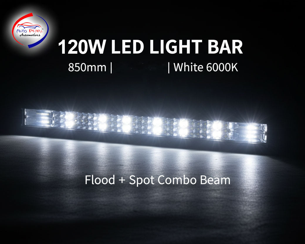 Auto Pearl 85cm LED Light Bar for Car, Cool White Light, 120W Waterproof High Brightness Driving Fog Light compatible with All Car (Pack of 1)