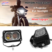 Auto Pearl Motorcycle 2-Lens Driving Lights White LED Spot light 35W White Color Fog Lights compatible with All Bike and Car