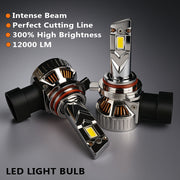 Auto Pearl 9006 LED Headlight Bulbs for Car – 120W, 12000LM, 6000K Cool White, Super Bright with Turbo Cooling Fan, compatible with All Car (Pack of 2)