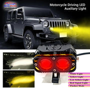 Auto Pearl 12V-24W DRL Amber LED Work Light, Round LED Light Pods Spot Flood Combo Lights Driving Work Fog Lights compatible with All Bikes and Cars