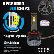 Auto Pearl 9005/HB3 LED Headlight Bulb for Car 180W 12000LM 4300K (White Light LED Headlight Bulb) compatible with All Car (Pack of 2)