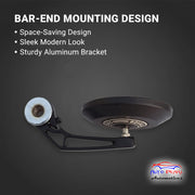 Auto Pearl Rear View Mirrors Handle Bar End Round View Mirrors for Hunter 350, Meteor 350, Classic 350, Super Meteor 650, Shotgun 650, GT 650, Interceptor 650, Himalayan 650, Guerrilla 650 (Pack of 2)