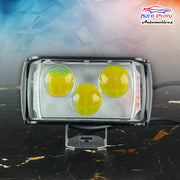Auto Pearl 3 EYE LED Lens Fog Flashing Light, 12V-10W White, Yellow & Blue-Red Amber Auxiliary Projector Spot Lights compatible with All Bikes and Cars