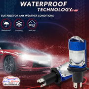 Auto Pearl H4 LED Projector Lens for car Headlight Bulbs 12V-55W  Bulb H4 CSP Chip High/Low Beam, Canbus Turbo, 6500K White and Red Light compatible with Car (Pack of 2)