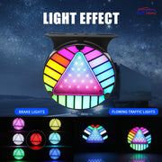 AUTO PEARL Dynamic RGB LED Brake Lights, Anti-Rear-End Collision Strobe Tail Light, Super Bright Warning Flash Lamp, with Running and Flashing mode compatible with All Cars (Pack of 2)