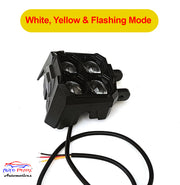 Auto Pearl Square 10-Led DRL Motorcycle Off-Road Vehicle Light Auxiliary White & Yellow 12V-24W (Pack of 1)