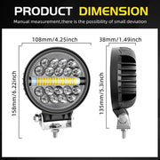 Auto Pearl 4 inch Round 34Led Auxiliary 12V-30W, Amber DRL Spot Light, White and Yellow Color, Off Road Light compatible with All Bike and Car (Pack of 2)