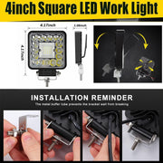 Auto Pearl Front fog lights 4Inch 41LED 12V-16W Work Light Headlight Motorcycle Driving Fog Lamp Spotlight compatible with All Bikes and Cars