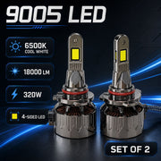 Auto Pearl 9005-6500K 320W (160W Each), 18000LM LED Headlight Bulb with rear cooling Fan for Car (Cool White Light LED Headlight Bulb)