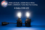 Auto Pearl 9006/HB4 Bulb Type LED Headlight Bulb 80W 14000LM 4300K Warm White, 4-Side Fog Light 9006/HB4 compatible with All Car (Pack of 2)