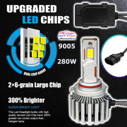 Auto Pearl 9005/HB3 LED Headlight Bulb for Car 280W 18000LM 6000K (White Light LED Headlight Bulb) compatible with All Car (Pack of 2)