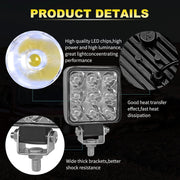 Auto Pearl 6cm 18W Mini Ultra Thin LED Work Light Spot Beam LED Pods Driving Lights 12V-60V Offroad Fog Lamps compatible with All Bike and Car