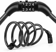 Multipurpose Heavy Duty, Security Number Lock, Bike Cable Lock Anti-Theft Protection Bicycle Number Locks Compatible with Bike/Scooty (Black)