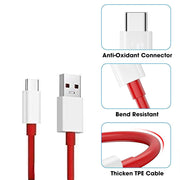 USB to Type-C Super Data Cable Type-C, PD Data Sync Fast Charging Cable, All Type C Devices, (RED), 1 Meter Compatible with All Cars