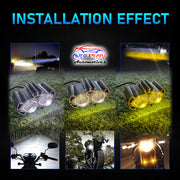 Auto Pearl Motorcycle Double Crown Spotlight Voltage 12-80V and Power 24W Motorcycle fog light Emitting Diode compatible with All Bike