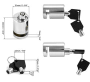 Heavy Duty Stainless Steel Chrome Security Anti-Theft Lock for Motorcycle and Bicycle Disk Brake Safety Lock Compatible with Bike (Chrome)