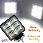 Auto Pearl Front fog lights 4Inch LED Work Light Headlight 12V-15W Driving Fog Lamp Spotlight compatible with All Bike and Car