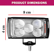 Auto Pearl 5-EYE LED Lens Fog Flashing Light, 12V-15W White, Yellow & Blue-Red Amber Auxiliary Projector Spot Lights compatible with All Bike and Car