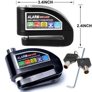 Heavy Duty Disc Brake Lock Anti-Theft Waterproof Disc Brake 110dB Alarm Lock Wheel Security Lock Compatible with Two Wheeler (Black)